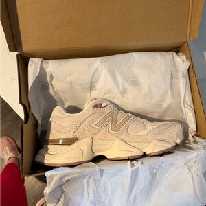 New Balance Beige and White Lifestyle Sneakers